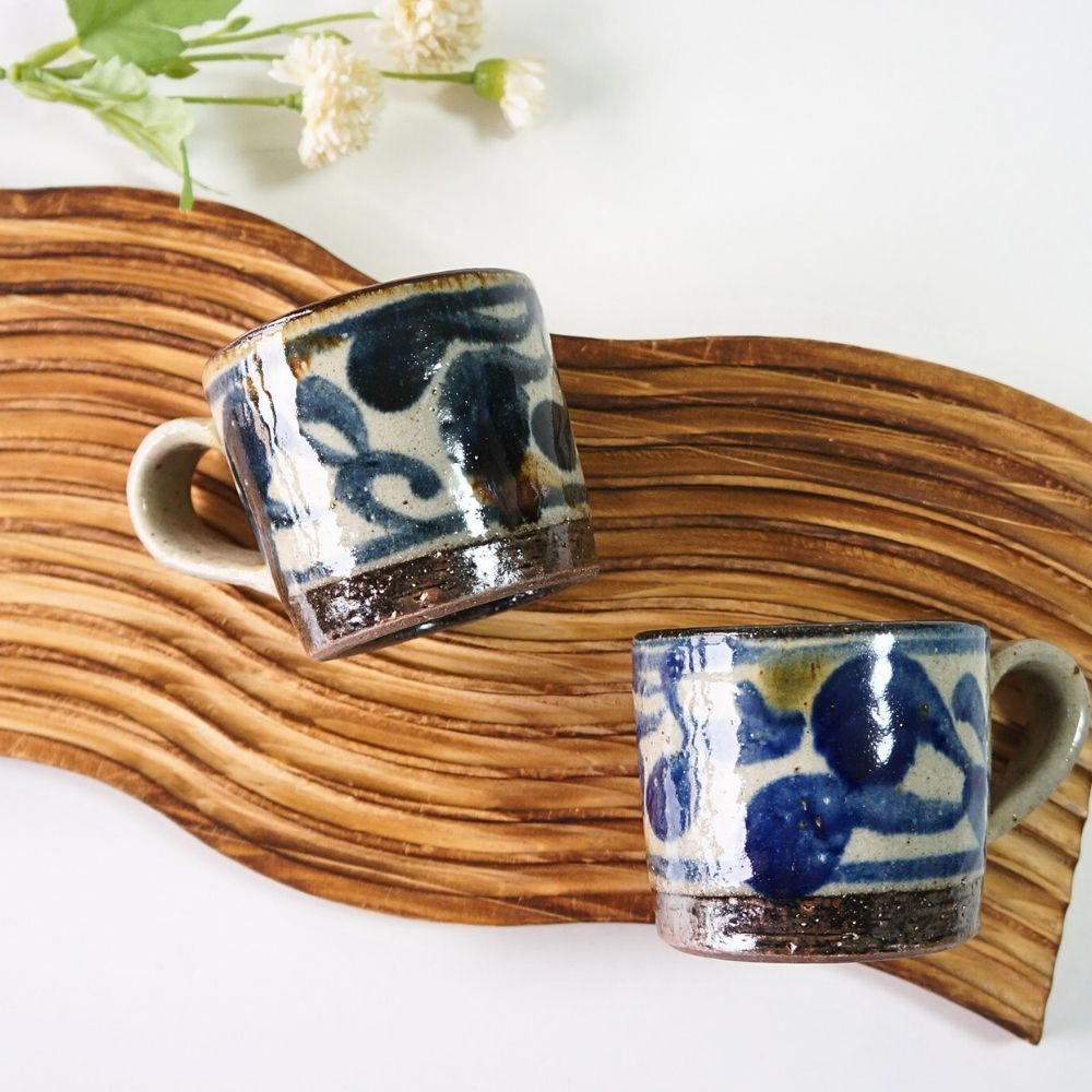やちむん マグカップ マグ コーヒーカップ コップ 陶芸こまがた 唐草