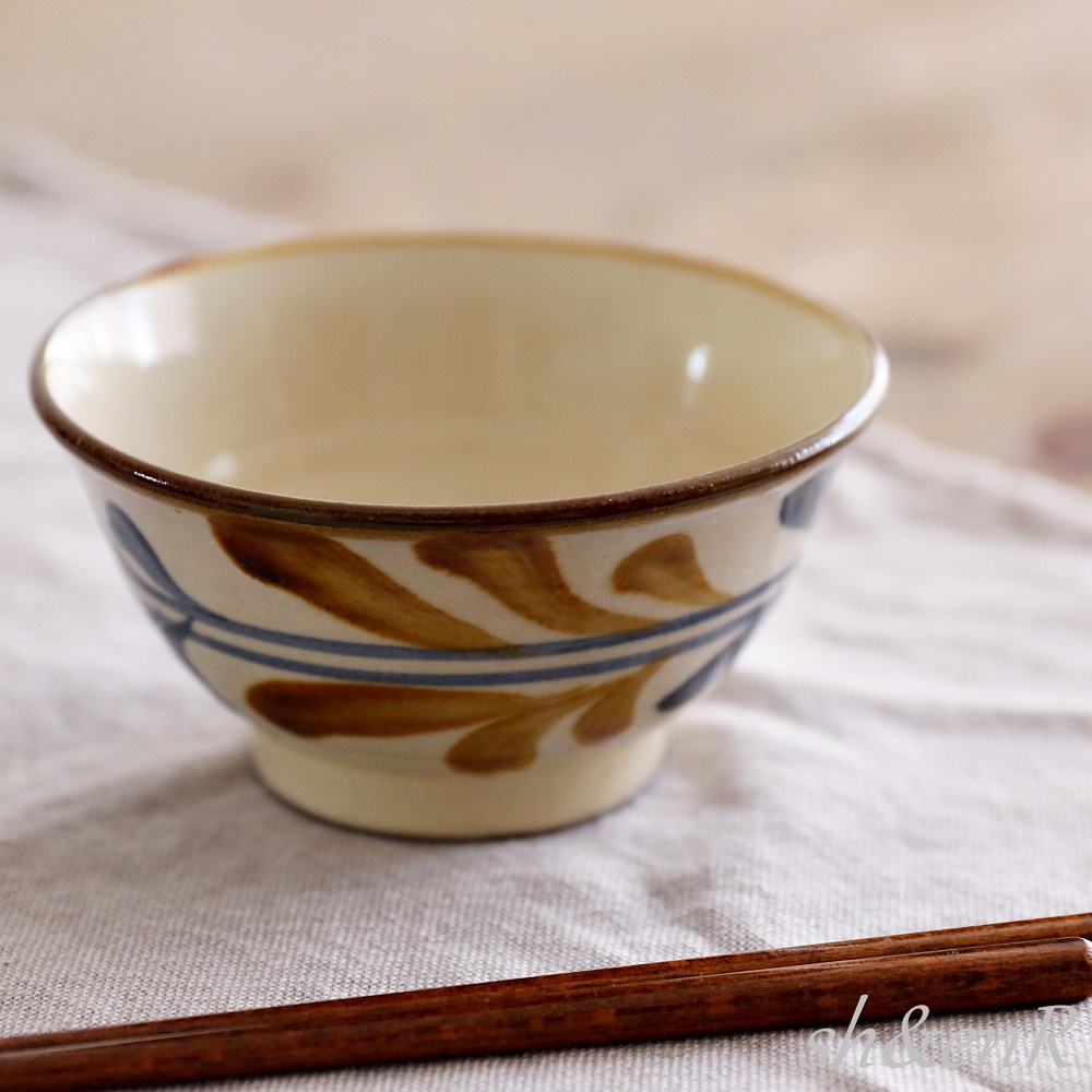 やちむん　茶碗6点セット やちむん 茶碗 皿 4寸マカイ 唐草 陶眞窯 お茶碗 ご飯茶碗 沖縄