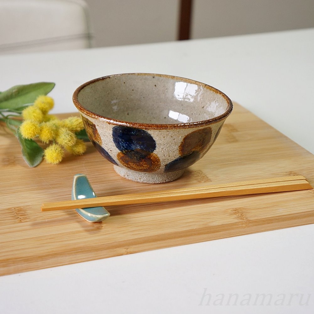 やちむん 茶碗 4寸 マカイ 点打水玉 沖縄 陶器 皿 器 食器 お