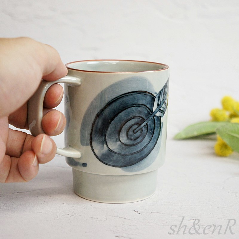 波佐見焼 マグカップ マグ 手描き 馬絵柄 縁起 陶器 大きい コーヒー