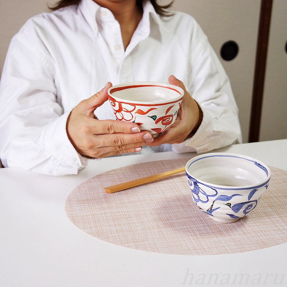 波佐見焼 茶碗 ペアセット 輝峰窯 粉引万歴 夫婦茶碗 お茶碗 ご飯茶碗