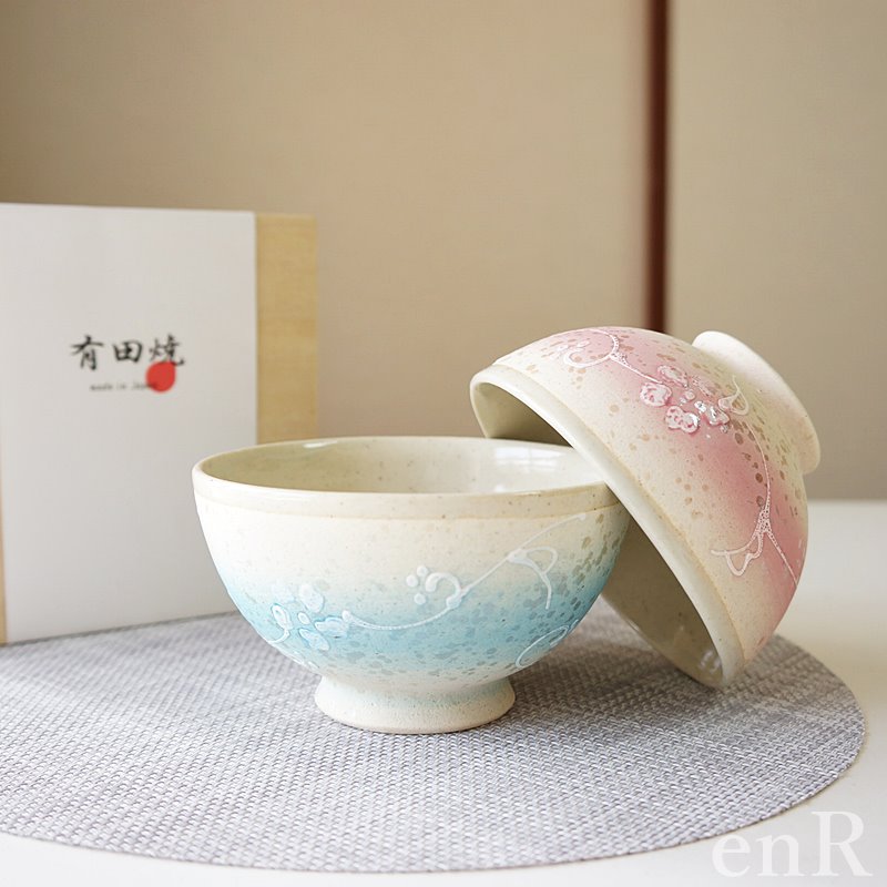 夫婦茶碗 有田焼 茶碗 ペア セット 東原窯 吹輝唐草 大小 お茶碗