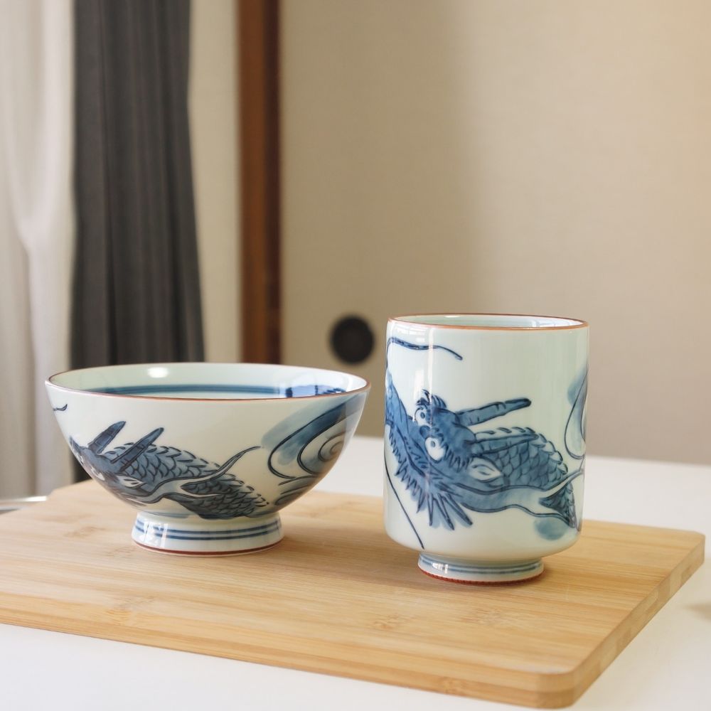 大きい湯呑 竜 龍絵図 龍の湯呑み ゆのみ 寿司湯呑 湯のみ 特大
