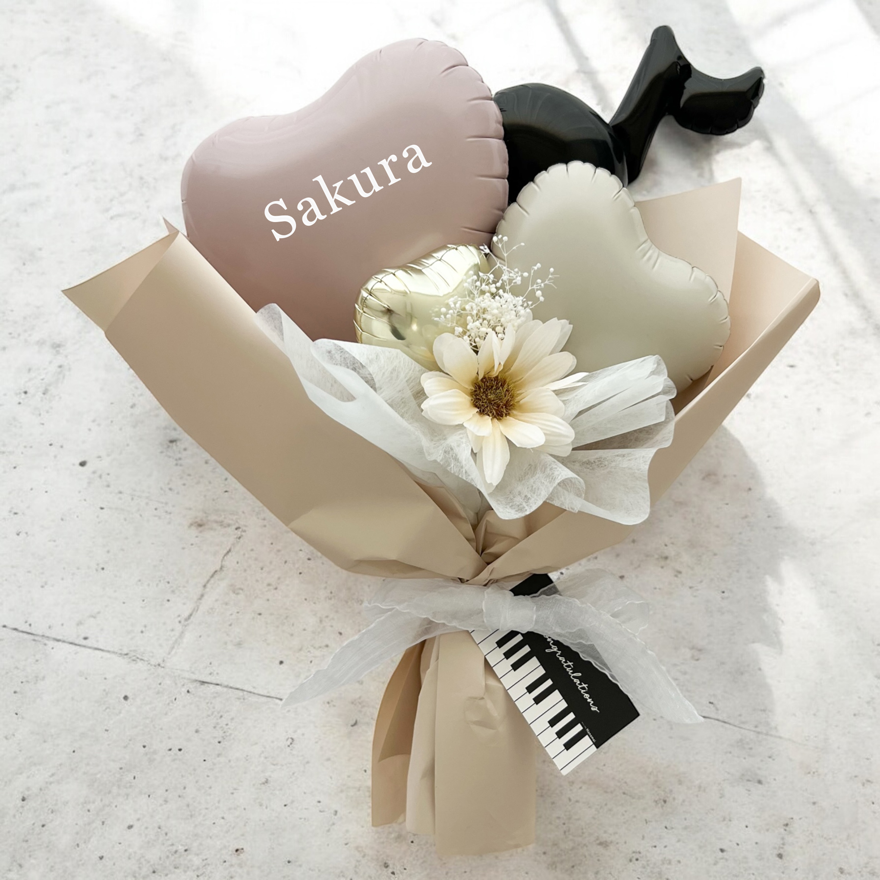 バルーンブーケ　枯れない花束　推し活　入園式　入学式　発表会　結婚式　ブーケトス 楽天市場】推し バルーン 花束 ブーケ 推し活 名入れ 名前入れ