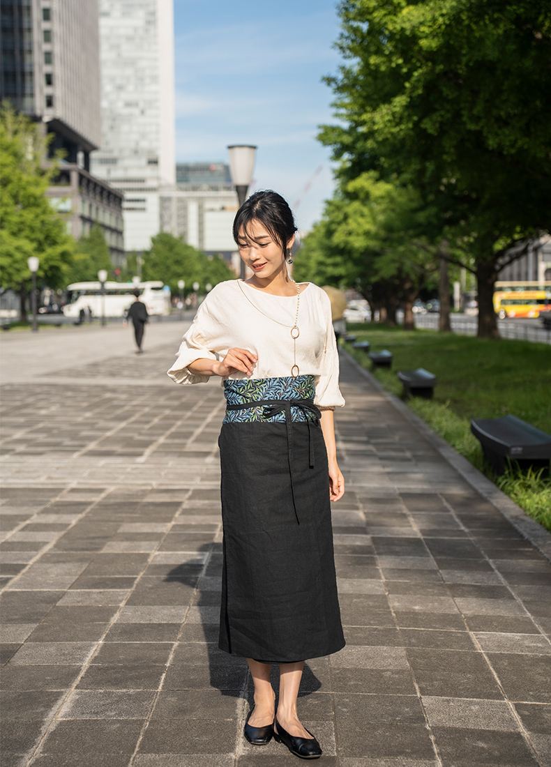 巻きスカート 巻スカート ラップスカート カフェエプロン 夏用 ロング