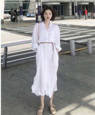 シャツワンピース レディース 40代マキシワンピース 春夏秋 ロング丈 シャツ きれいめ Vネック シフォンフレアスカート オシャレ 通勤 お出かけ 大人 Xtabgnkmzm ワンピース チュニック Valleymill Com