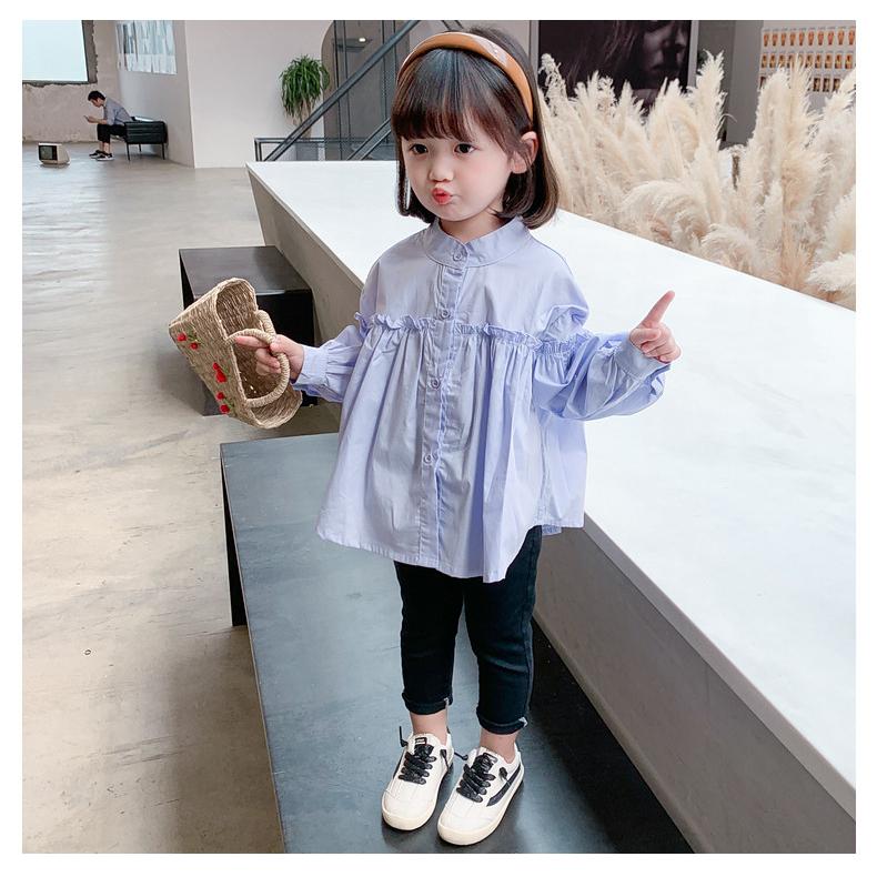 大人も着やすいシンプルファッション キッズ デニムシャツ 110 長袖シャツ 韓国子供服