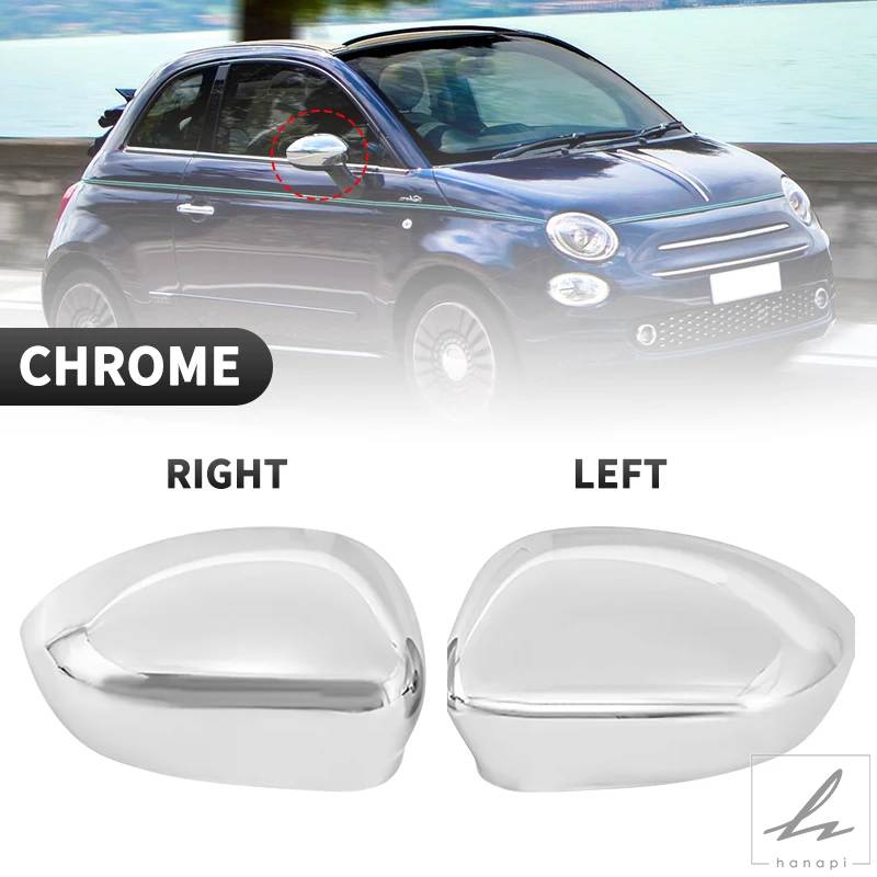 FIAT500 ABARTH595 ミラーカバー クローム左右セット FIAT フィアット/アバルト純正 500/595/695用クロームミラー