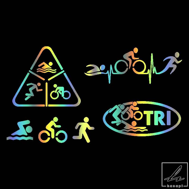 並行輸入品】 22025# トライアスロン デカール 4枚パック 水泳
