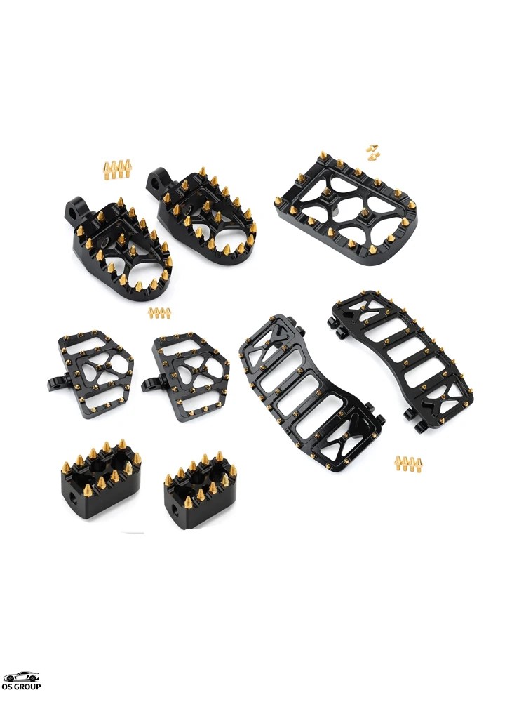 BLACK GOLD FLOORBOARDS FOOT PEGS BRAKE PEDAL SHIFT LEVER HIGHWAY PEGS MOUNT SET FOR HARLEY TOURING ELECTRA GLIDE KING 1984 UP : k002167 : ハナピ