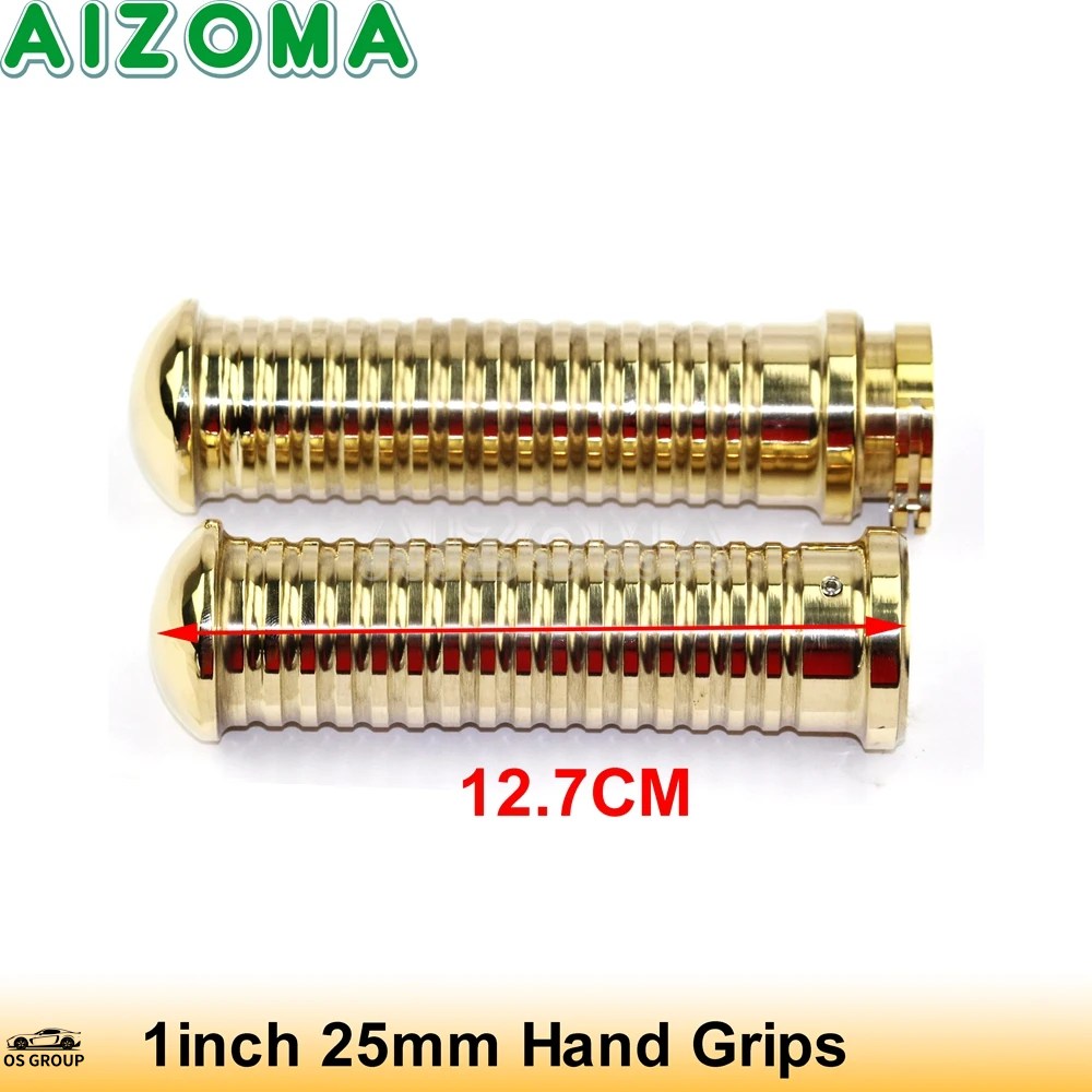 並行輸入品 汎用 1 インチハンドル バー グリップ レトロ Brass バイク