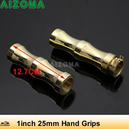 並行輸入品 汎用 1 インチハンドル バー グリップ レトロ Brass バイク