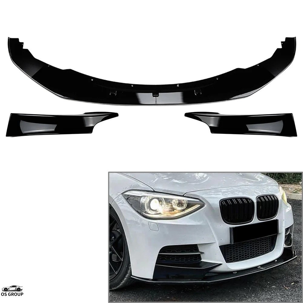 【並行輸入品】 4P フロント バンパー スポイラー リップ+サイド スプリッター カバー キットs BMW 1 シリーズ F20 F21 M スポーツ 2011年 2012年 2013年 2014の画像