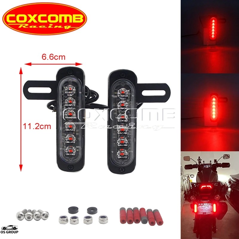 並行輸入品 レッド アンバー オレンジ B6 プレート LED テール 
