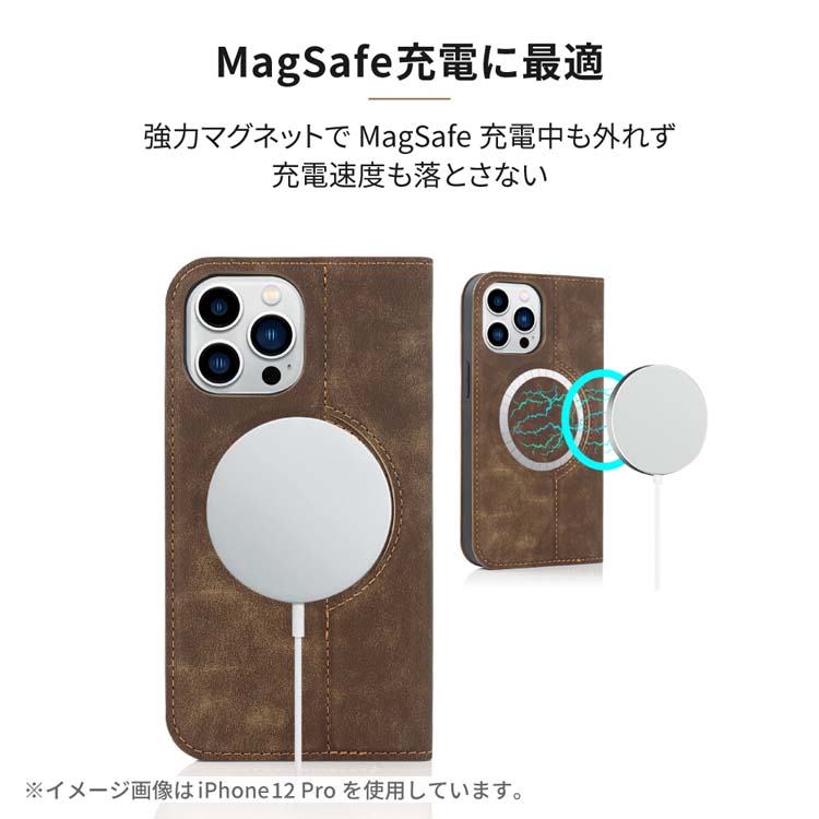 iPhone14 ケース 手帳型 Magsafe対応 iPhone15 ケース iPhone 14 Pro iPhone 13 Pro ポケット付き iPhone12 iPhone12 Pro スマホケース マグネット PUレザー｜hanaro-online-store｜03