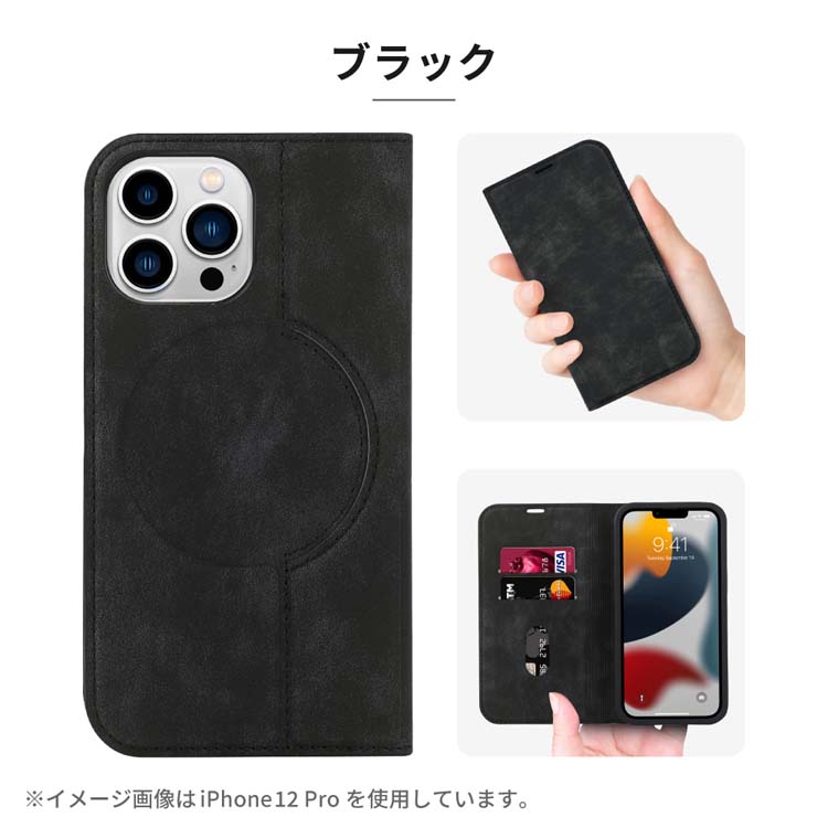 iPhone14 ケース 手帳型 Magsafe対応 iPhone15 iPhone13 ケース iPhone 14 Pro iPhone 13 Pro ポケット付き iPhone12 スマホケース マグネット PUレザー｜hanaro｜12