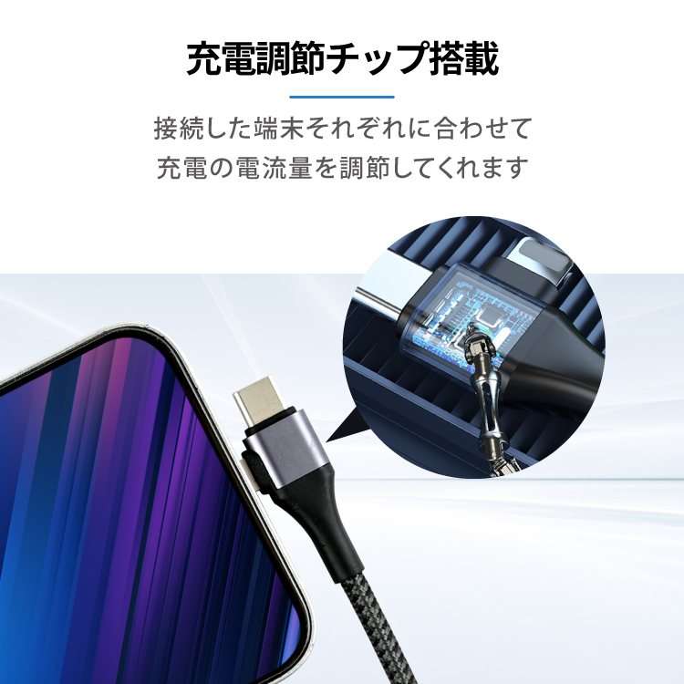充電ケーブル 4in1 最大60W 複数入力端子 断線しにくい 多機種対応 iOS