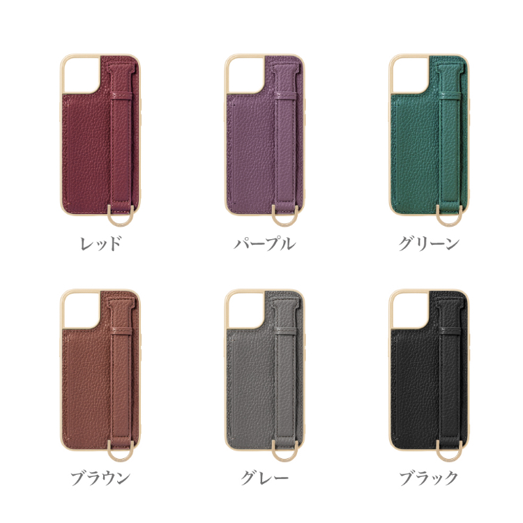 HanaRo iPhone14 ケース レザー ベルト付き 背面ベルト iPhone