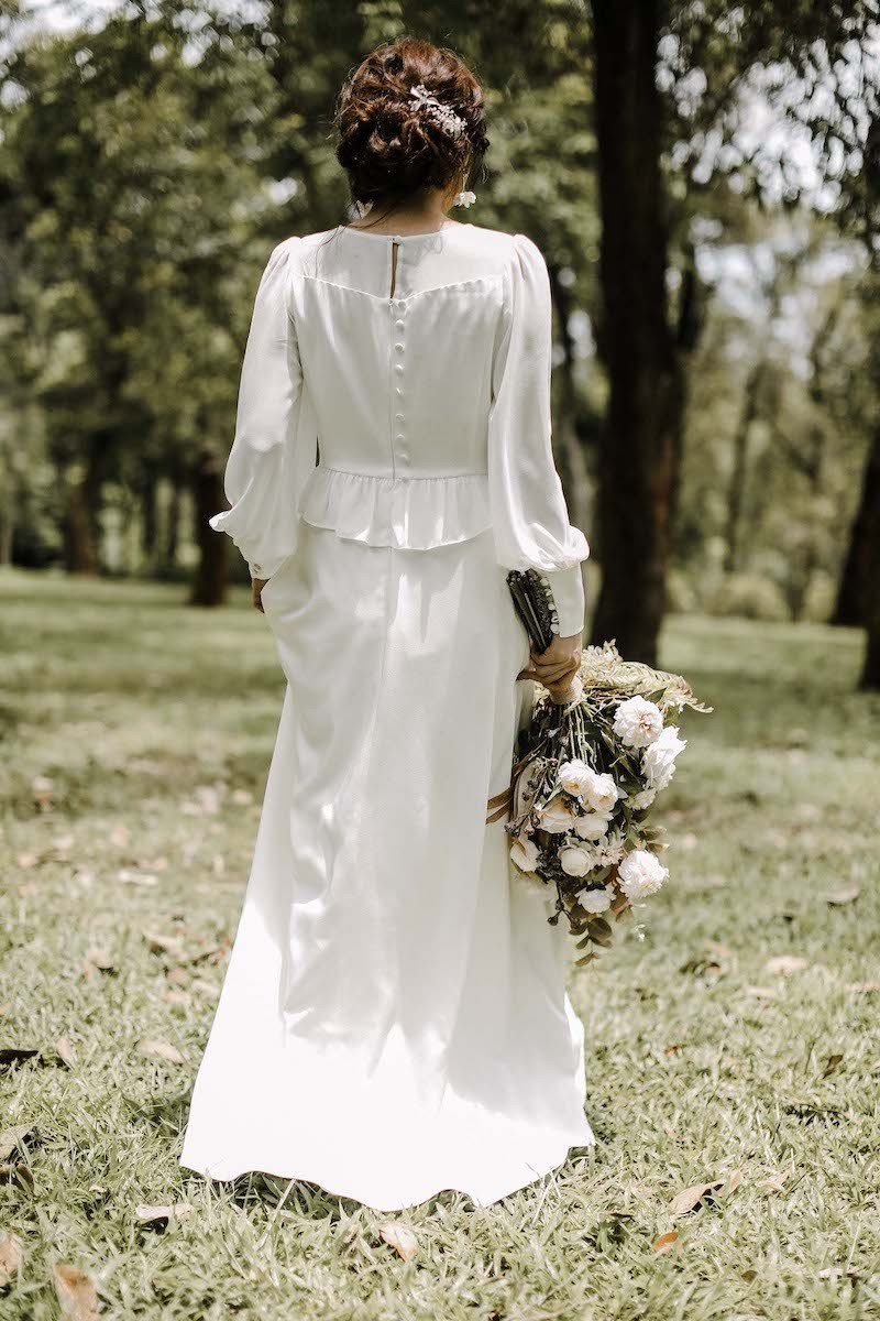 ウエディングドレス 二次会 購入 袖あり aライン 格安 安い 白 花嫁 