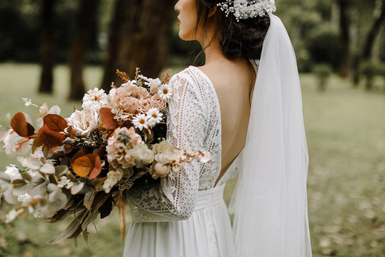 ウエディングドレス 購入 結婚式 二次会 レース aライン 背中開き 格安