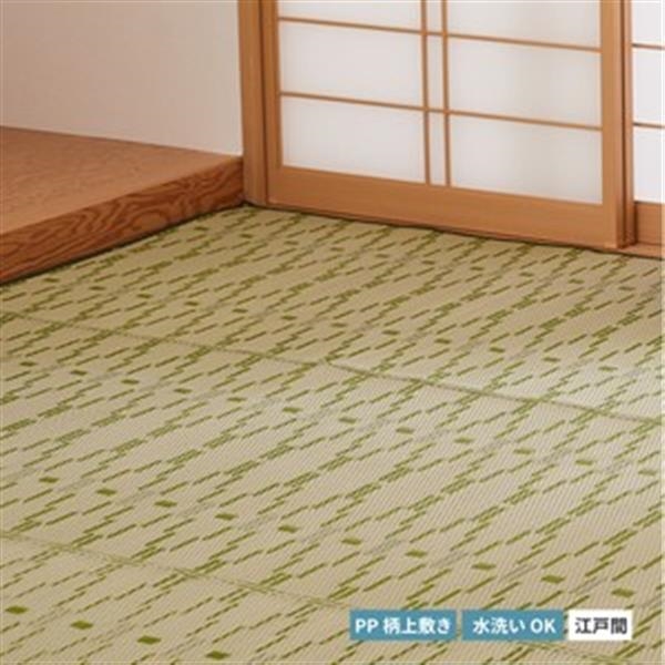 PP柄上敷き い草風花ござ 水洗いOK 「やなぎ」 江戸間6畳 : sd