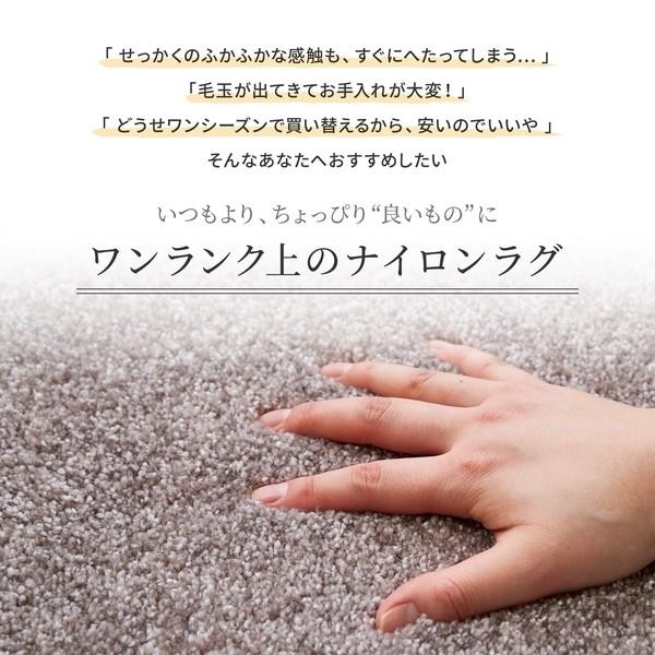 ナイロンラグ 防炎 防ダニ 抗菌 防臭 静電 防音効果 日本製 『ララ』ベージュ 約190X240cm ラグ 防炎 防ダニ 防音効果 サイズ ホットカーペット 家具