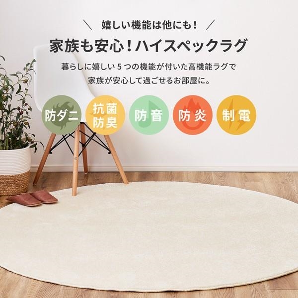 ナイロンラグ 防炎 防ダニ 抗菌 防臭 静電 防音効果 日本製 『ララ』ベージュ 約190X240cm ラグ 防炎 防ダニ 防音効果 サイズ ホットカーペット 家具