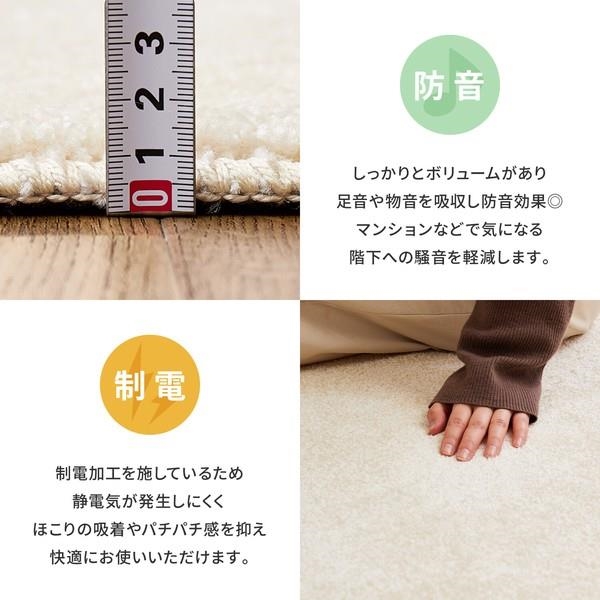 ナイロンラグ 防炎 防ダニ 抗菌 防臭 静電 防音効果 日本製 『ララ』ベージュ 約190X240cm ラグ 防炎 防ダニ 防音効果 サイズ ホットカーペット 家具