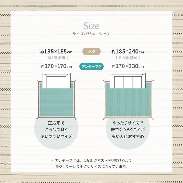 ラグ＆アンダーラグ2点セット】洗濯機で洗える ボンディングラグ