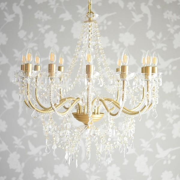 お手軽取付】LEDライト付 12灯 シャンデリア プリンセスホワイト 姫系