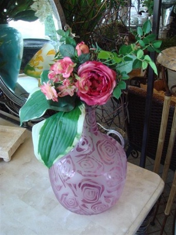 新作製品 世界最高品質人気 リビングや玄関のインテリアに 花瓶 ガラス ピンク