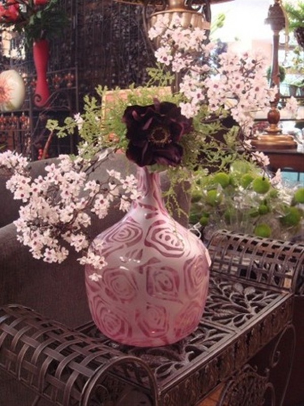 新作製品 世界最高品質人気 リビングや玄関のインテリアに 花瓶 ガラス ピンク