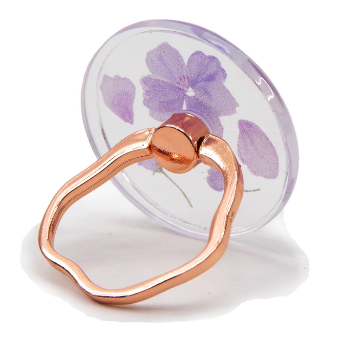 FLOWERING スマホリング ピンクゴールド 押し花 蝶々 SAR0085 SAR0086