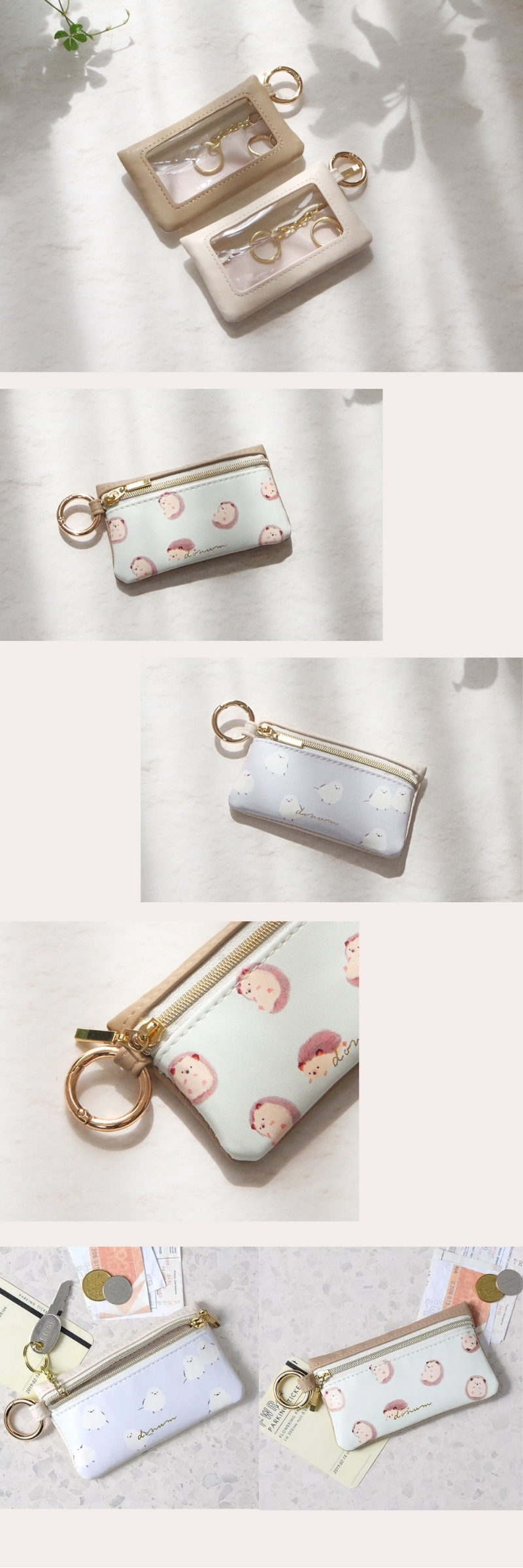 スマートキーケース キーポーチ シマエナガ ハリネズミ おしゃれ