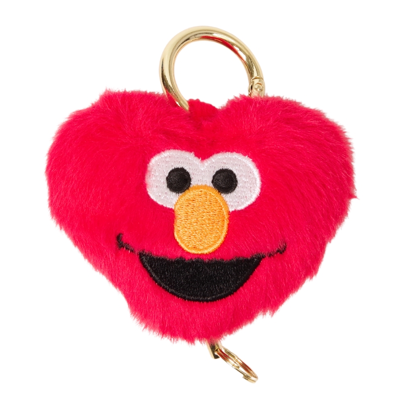 セサミストリート】ふわふわ マスコット 刺繍 キーリール キーホルダー