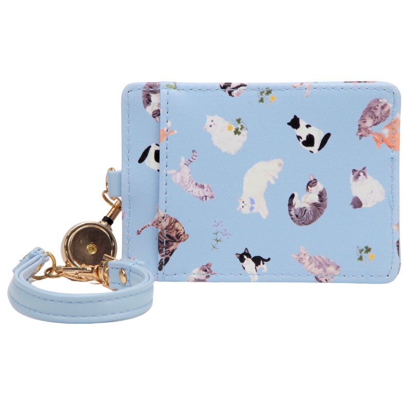 polka パスケース 定期入れ UCHINOKO うちの子 猫 紛失防止 伸縮リール