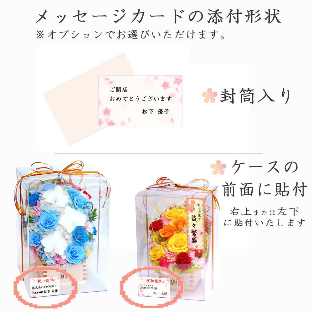 開店祝いのメッセージ添付形状