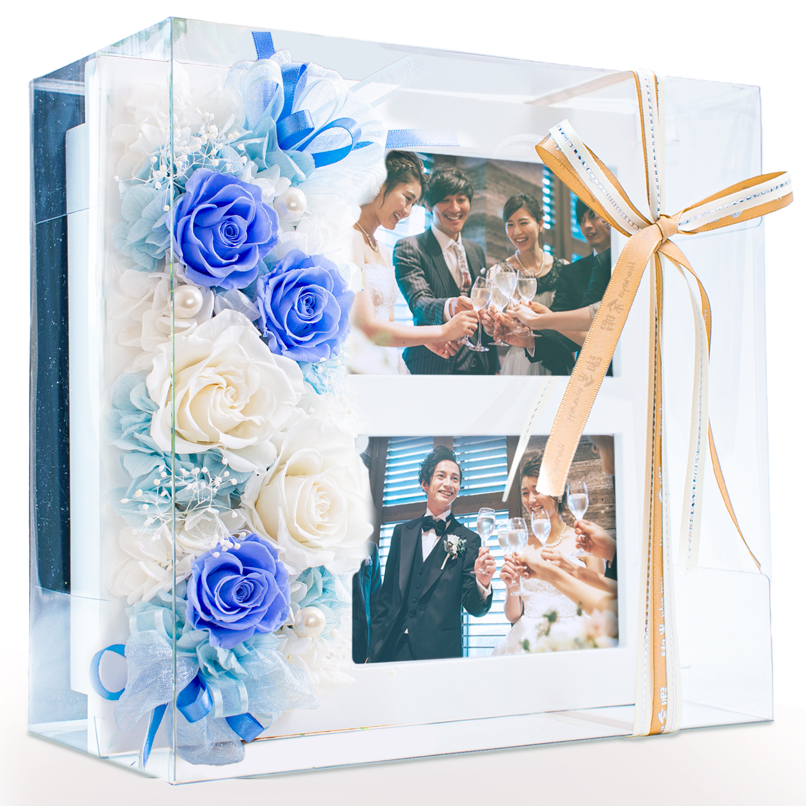 プリザーブドフラワー 写真立て 結婚祝い 写真入り 祝電 写真入り