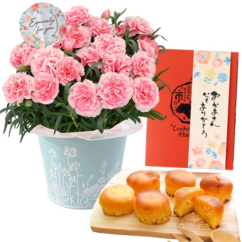 早割 母の日 2025 選べる39通り 花とスイーツセット カーネーション スイーツ 和菓子 洋菓子 プレゼント ギフト 和風 ニットフラワー 母 ははの日 お母さん 義母 | フラワーマーケット花由 | 08