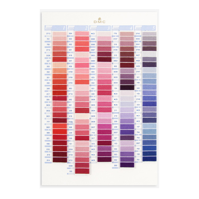 DMC カラーチャート 刺しゅう糸 25番糸 色見本帳 ディーエムシー