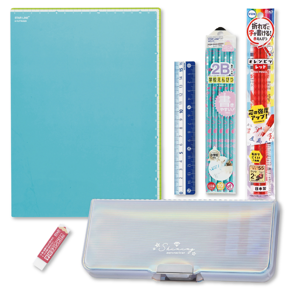 文具セット 入学準備 文房具 ピッタントン オーロラクリア 6点 文具