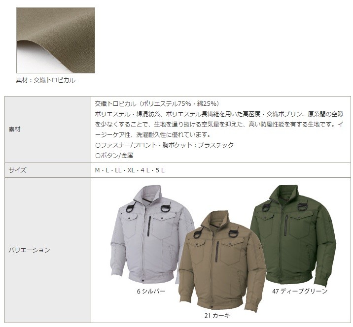 数量限定超特価 サンエス 空調風神服 フルハーネス用長袖ブルゾン