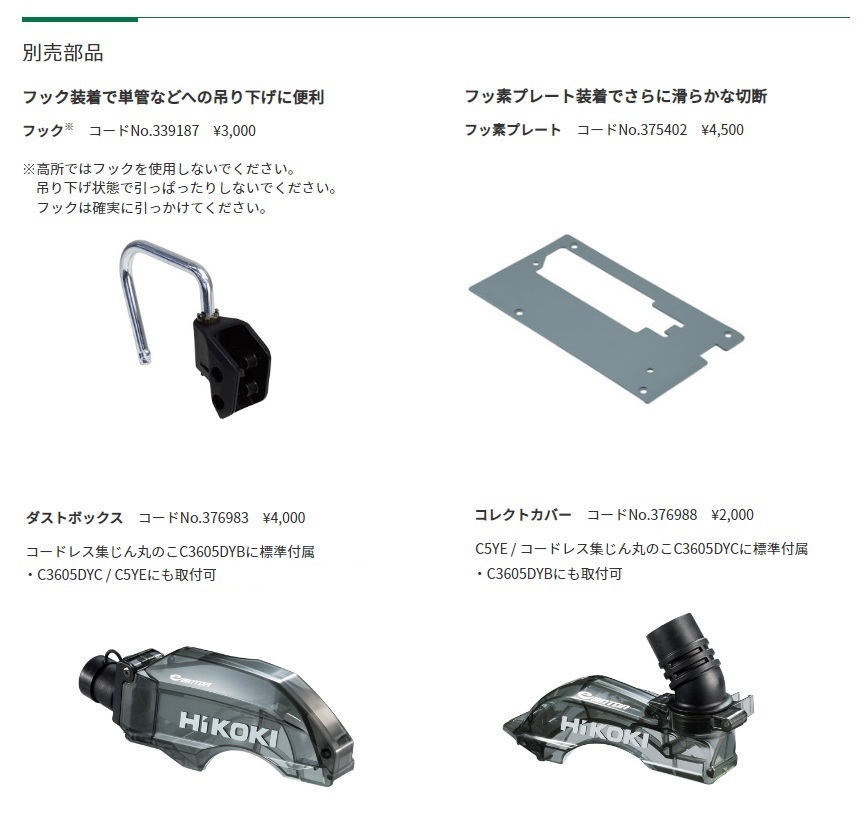 HiKOKI 工機 電気式 125mm 深切り電子集じん丸のこ C5YE 100V コレクト