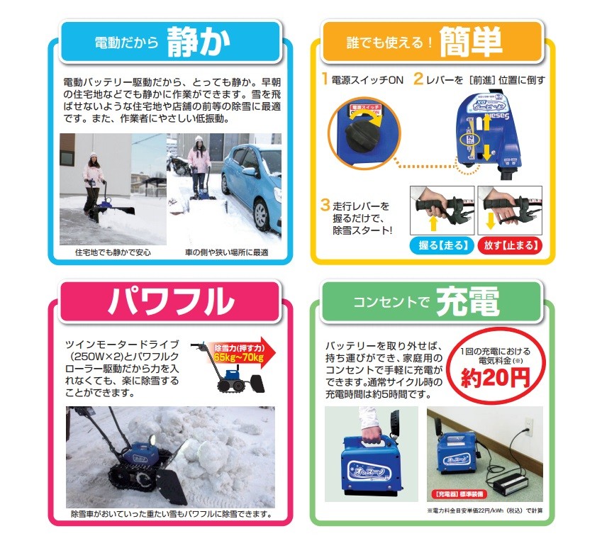 代引き不可 直送品 ササキコーポレーション 充電式電動ラッセル除雪機 