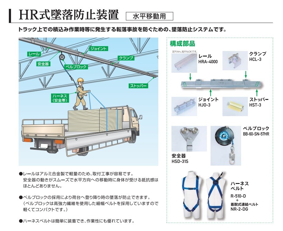 ハンズコテラ Yahoo!ショップ - 墜落防止装置［常設用］昇降用/水平