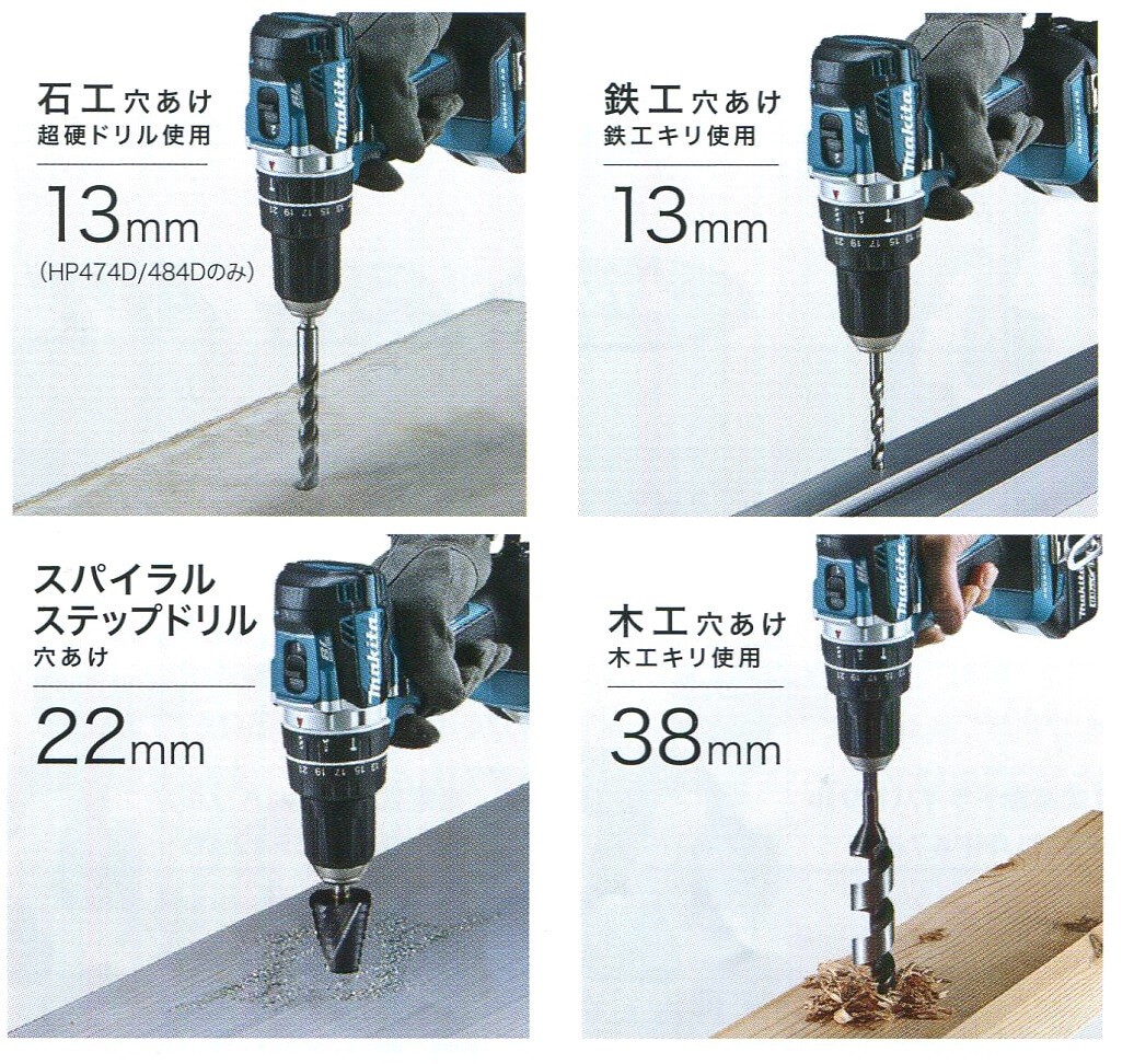 makita マキタ 18V充電式ドライバドリル DF484DZ[青]/DF484DZB[黒]　本体のみ（電池・充電器・ケース別売り）