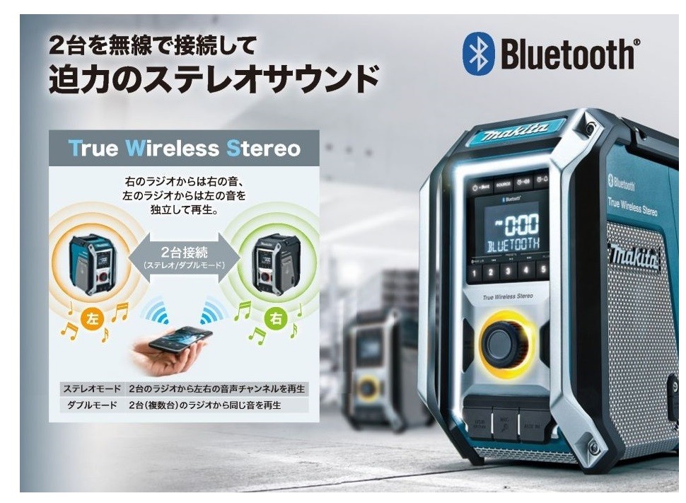 makita マキタ 充電式ラジオ　MR113 青／MR113B 黒　本体のみ　Bluetooth・スピーカ×３＆マルチアンプ(バッテリ・充電器別売)