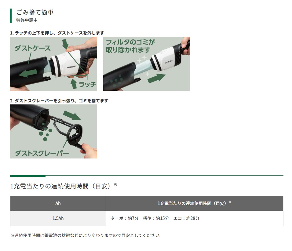 【新品】HIKOKI ハンディクリーナー R12DB ESB HiKOKI 工機ホールディングス スライド式10.8V コードレス