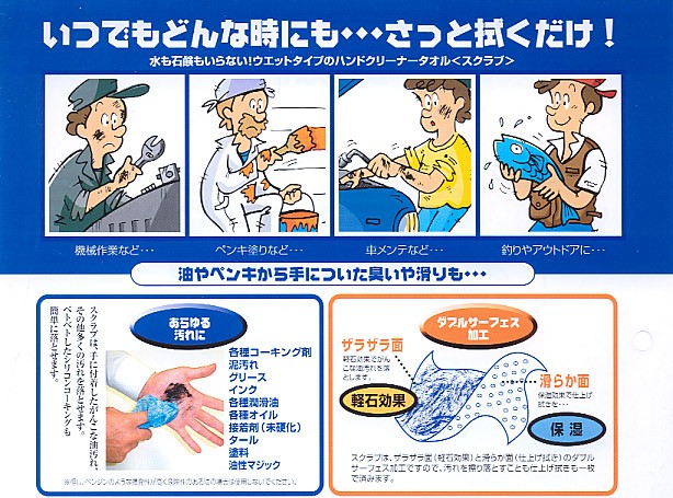 ITW デブコン ≪水なしで手洗い!≫ ハンドクリーナータオル スクラブ72