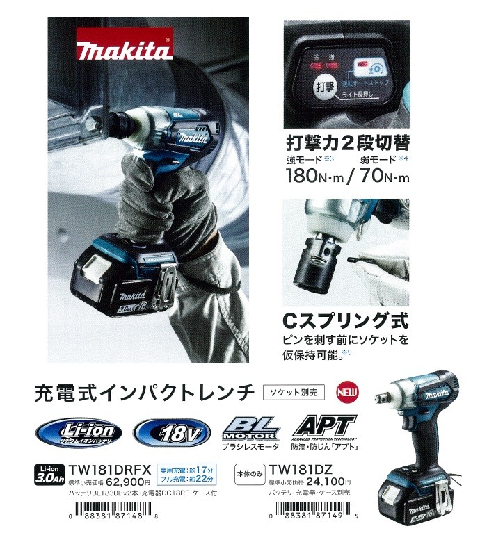 makita マキタ 純正アクセサリ　ユニバーサルジョイント　角ドライブsq12.7mm　A-43636　ピン・Ｏリング付　インパクトレンチ用